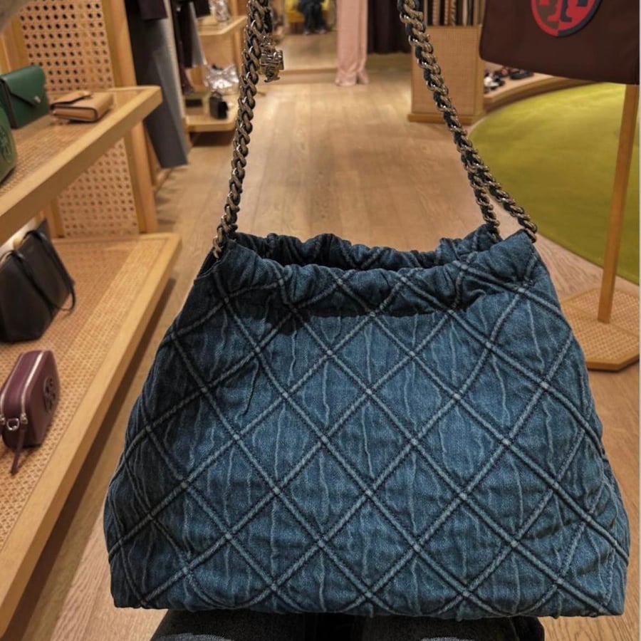 FLEMING SOFT DENIM HOBO BAG