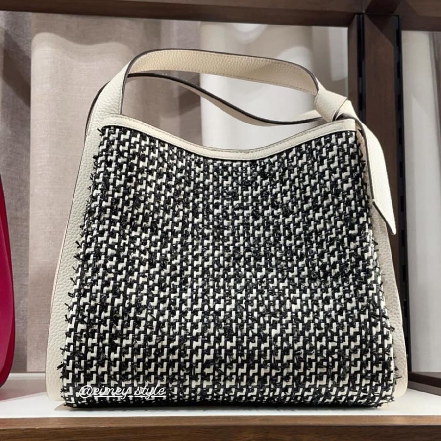 Knott Raffia Tweed Medium Crossbody Tote