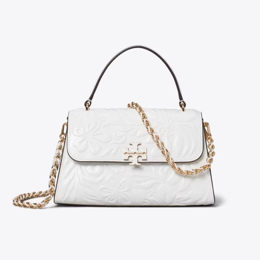 BRITTEN EMBOSSED FLORAL TOP HANDLE