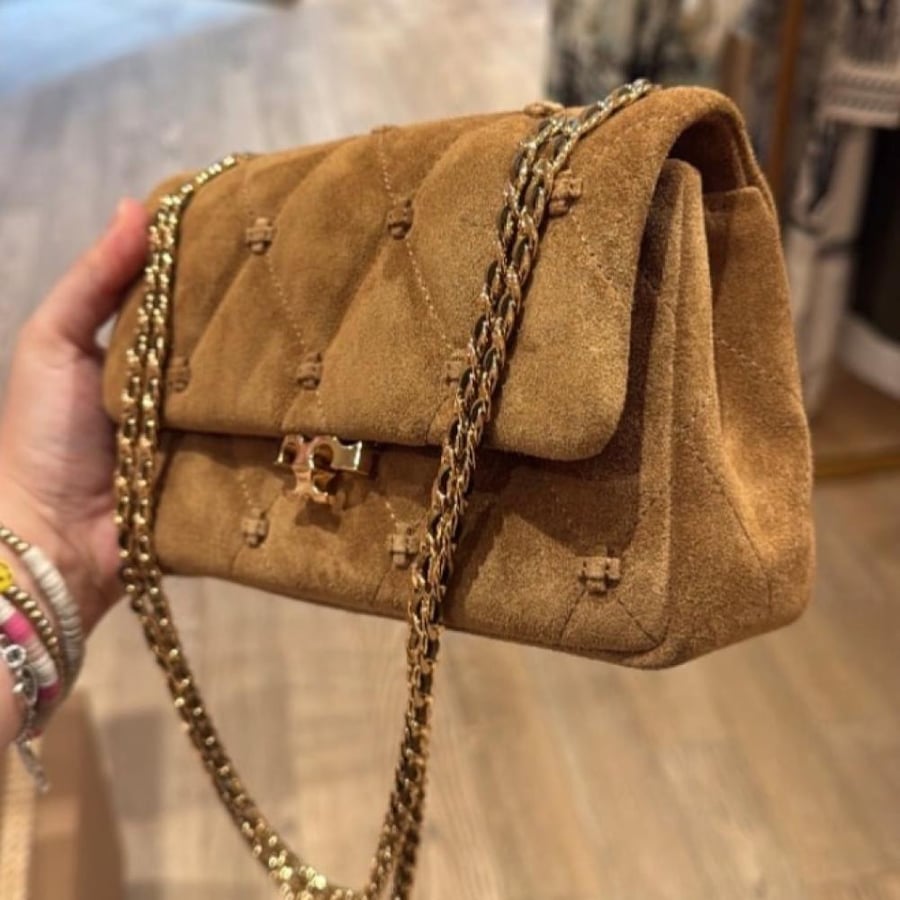 SMALL BUNNY KNOT SUEDE SHOULDER BAG