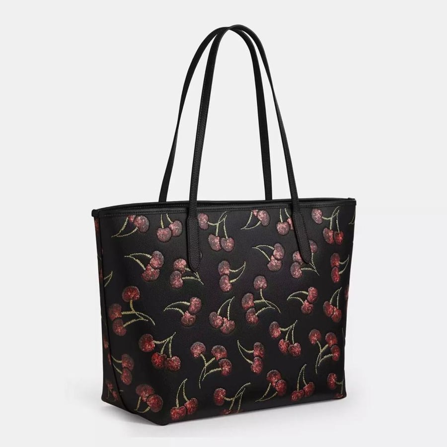 City Tote Bag With Cherry Print
