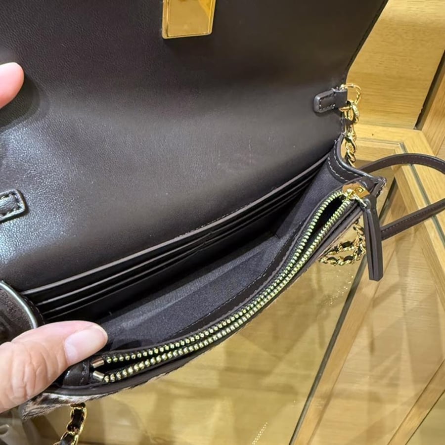 Britten Chain Wallet Wristlet Crossbody Haircalf