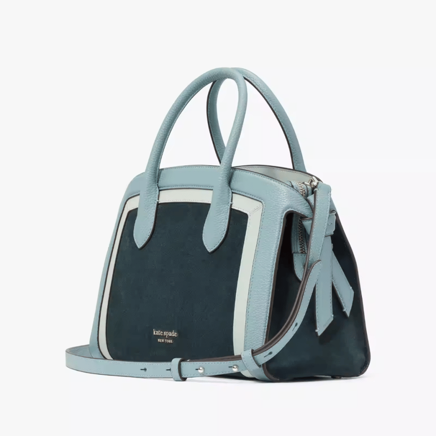 Knott Colorblocked Leather & Suede Medium Zip-top Satchel