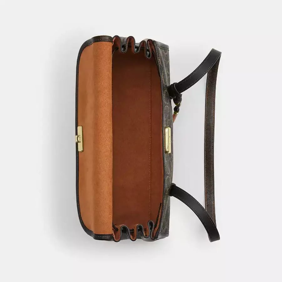 Bridget Flap Shoulder Bag In Loved Signature Canvas With Charms