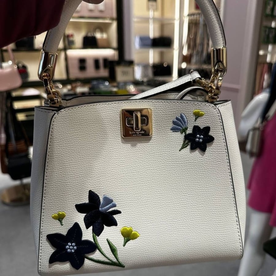 Phoebe Floral Applique Top Handle Satchel