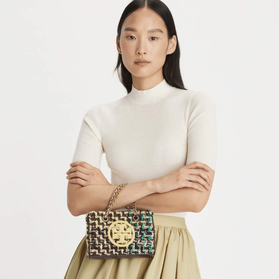 MINI FLEMING SOFT TWEED CHAIN TOTE