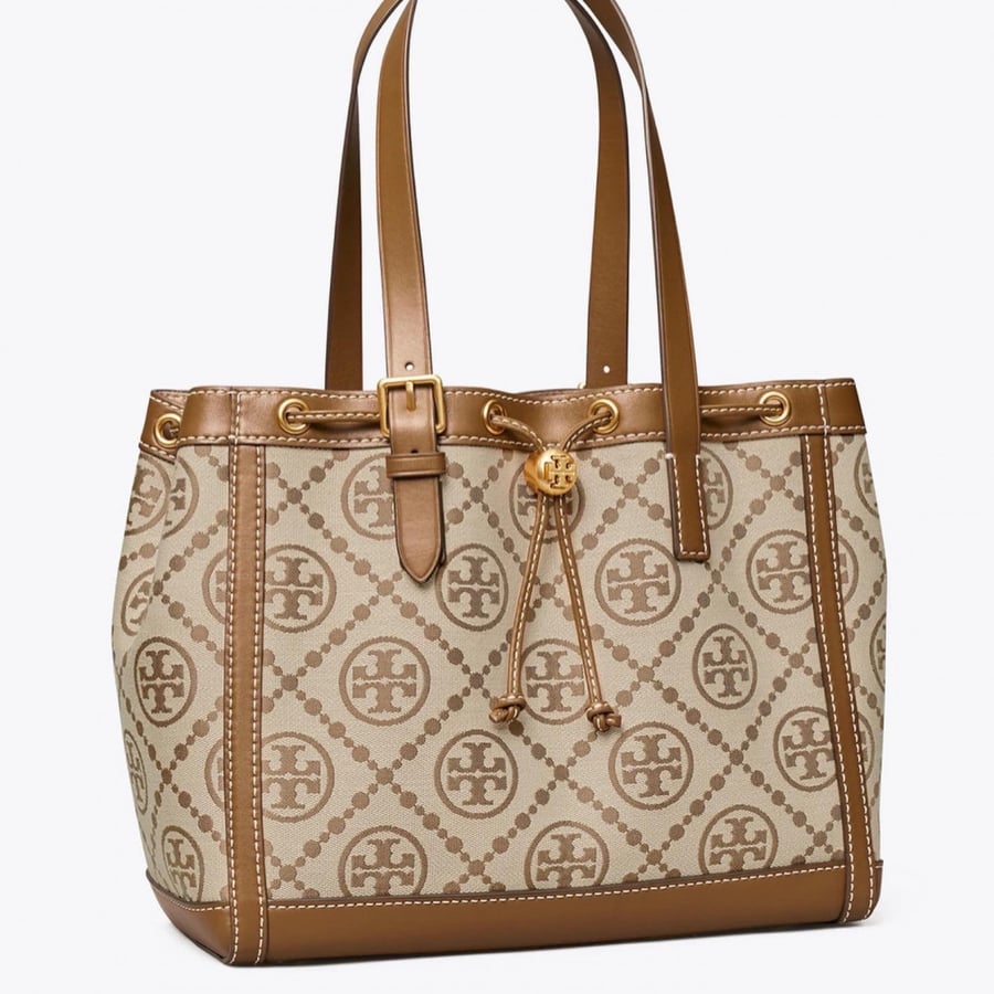 T MONOGRAM JACQUARD SMALL TOTE BAG