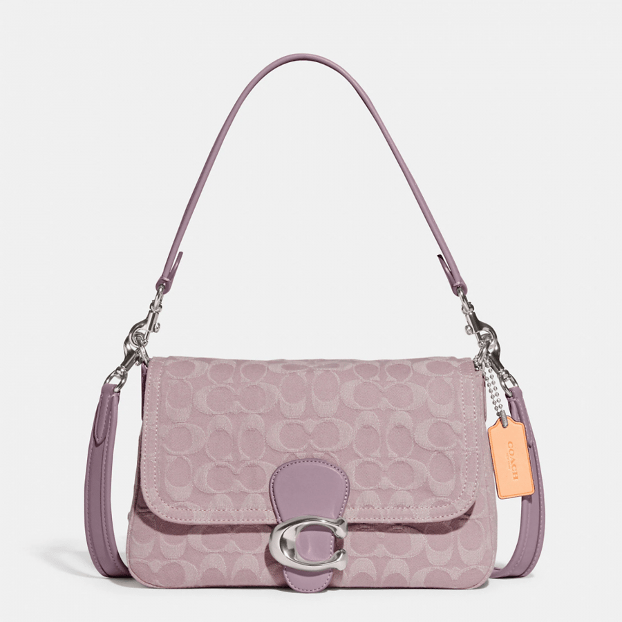 Soft Tabby Shoulder Bag In Signature Denim