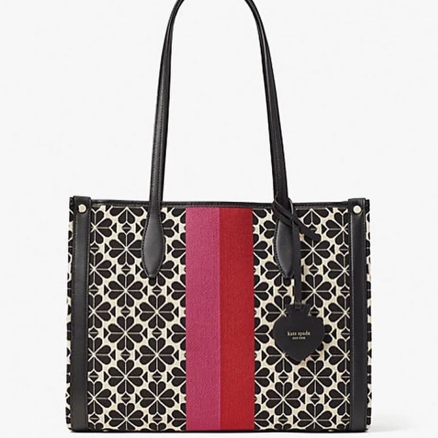Spade flower jacquard stripe market tote