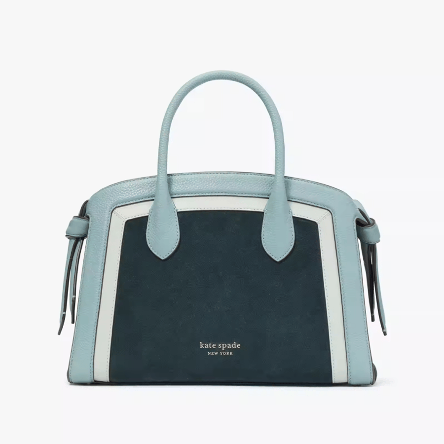 Knott Colorblocked Leather & Suede Medium Zip-top Satchel