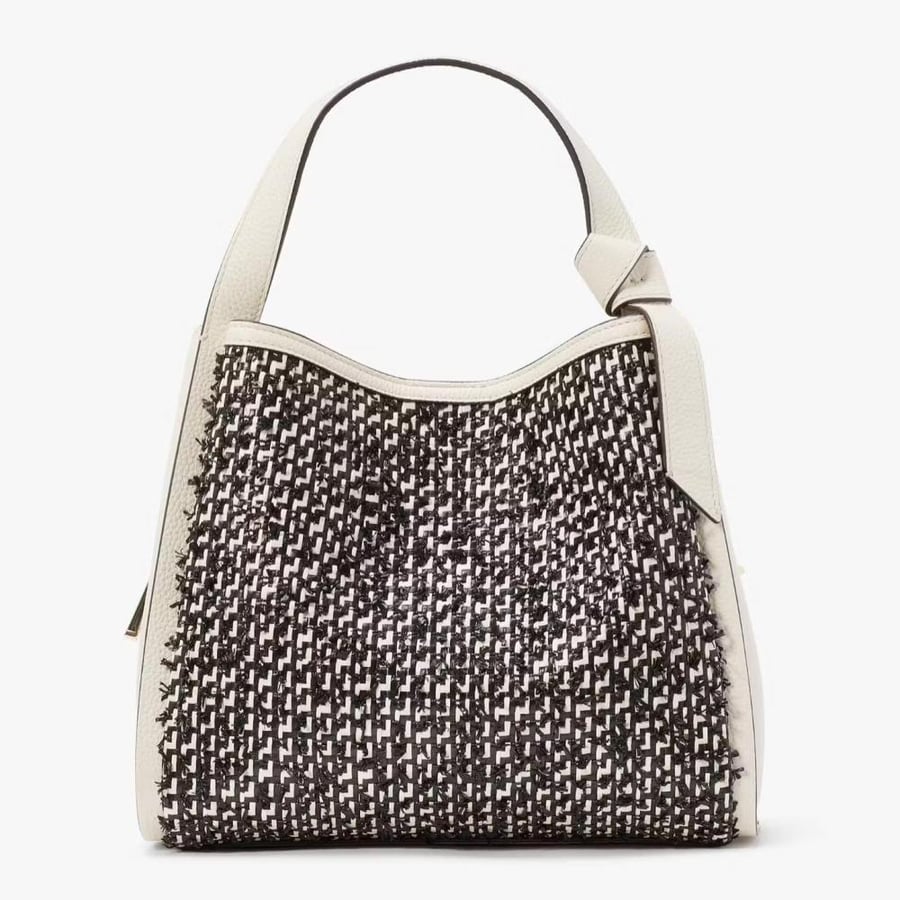 Knott Raffia Tweed Medium Crossbody Tote