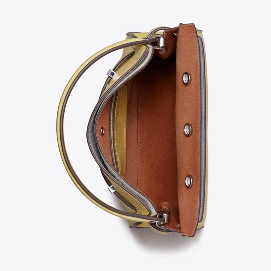 PETITE LEE RADZIWILL CROC-EMBOSSED DOUBLE BAG