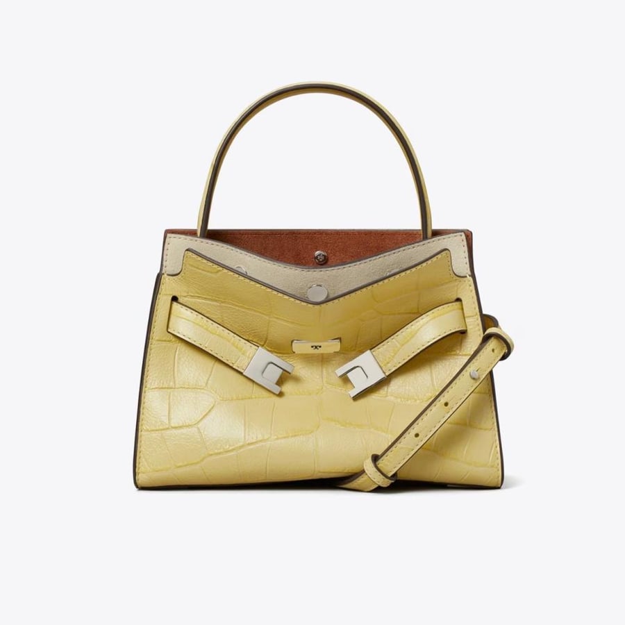 PETITE LEE RADZIWILL CROC-EMBOSSED DOUBLE BAG