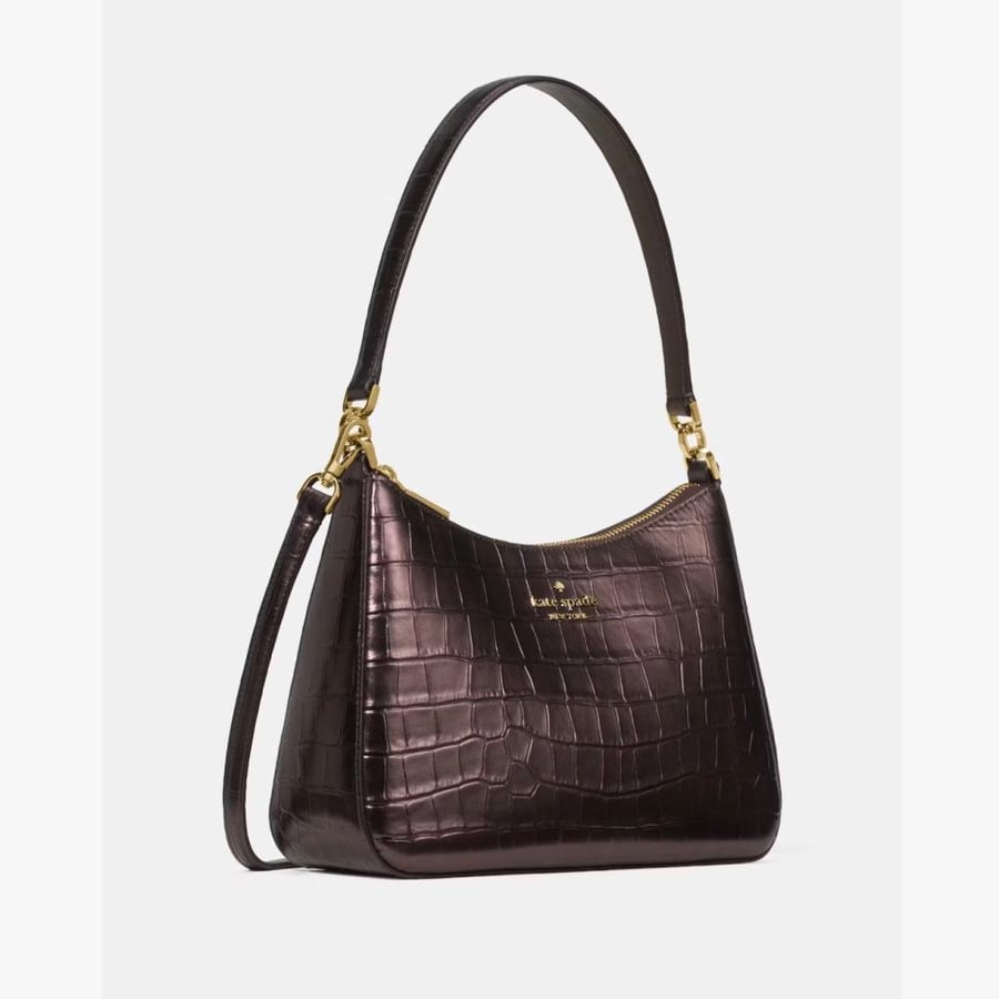 Margot Metallic Croc Embossed Convertible Shoulder Bag
