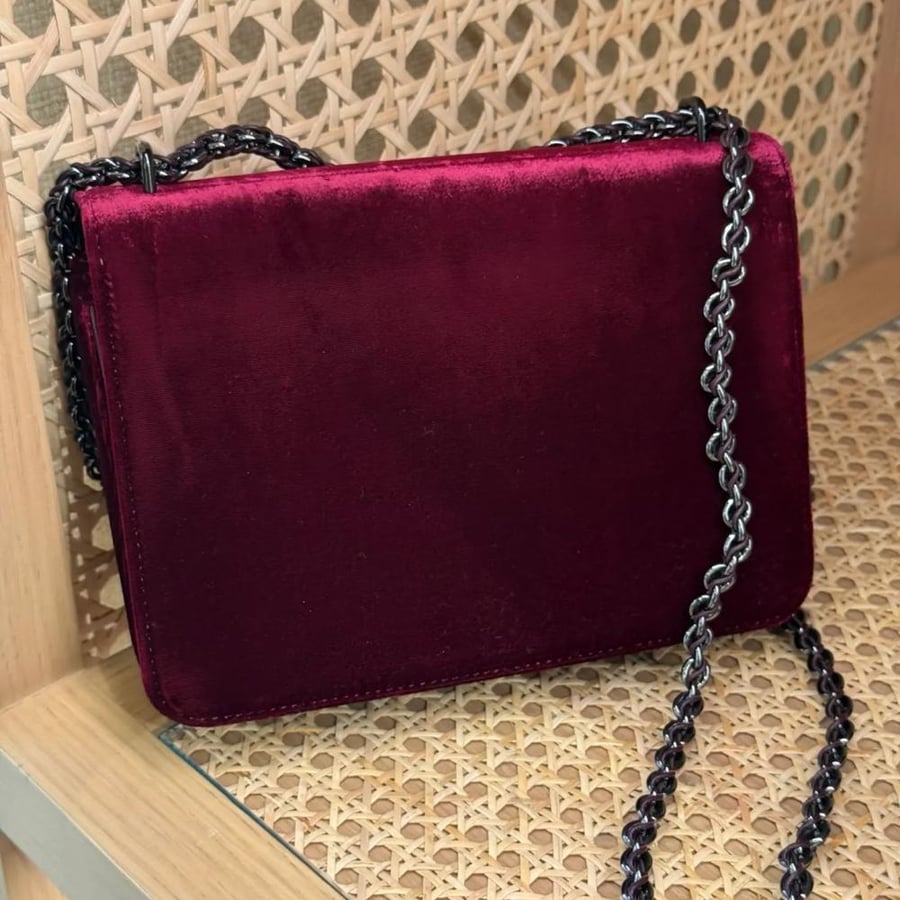 Small Velvet Pavé Shoulder Bag