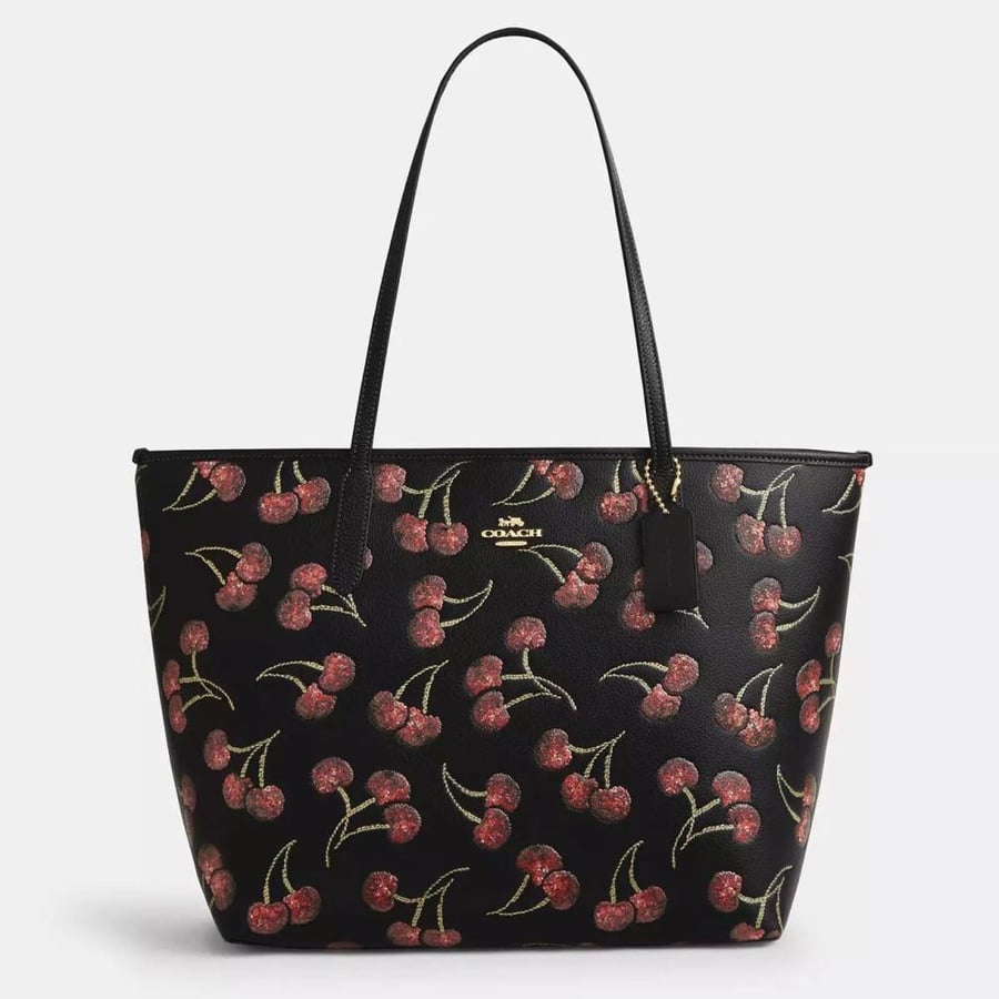 City Tote Bag With Cherry Print