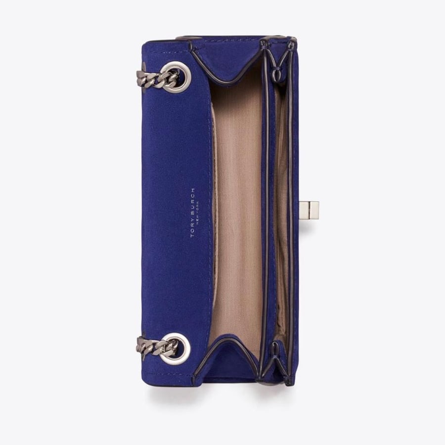 MINI KIRA TURNLOCK SUEDE SHOULDER BAG