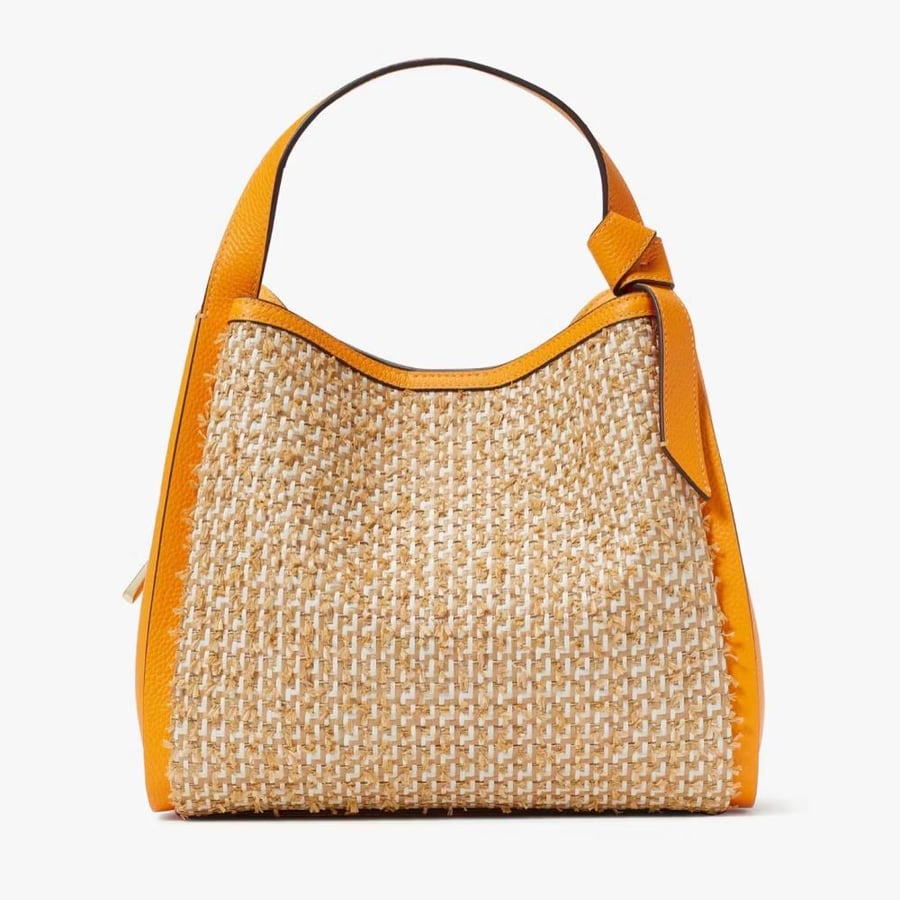 Knott Raffia Tweed Medium Crossbody Tote