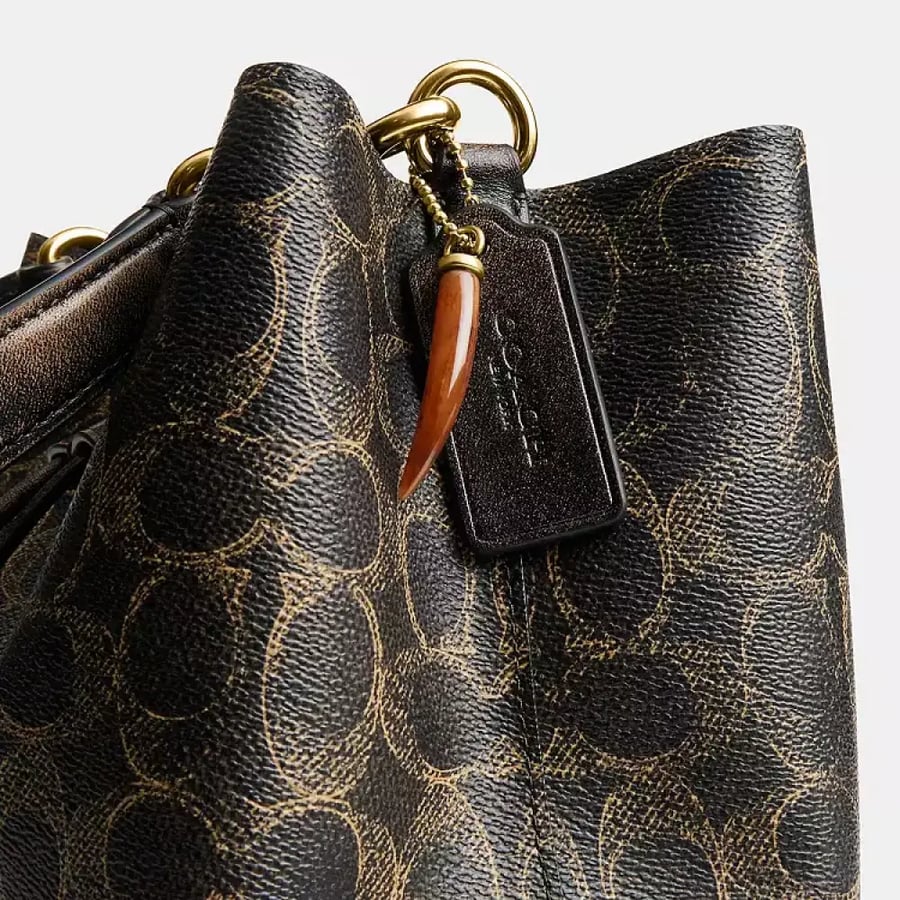 Rowan Bucket Bag In Loved Signature Canvas With Charms