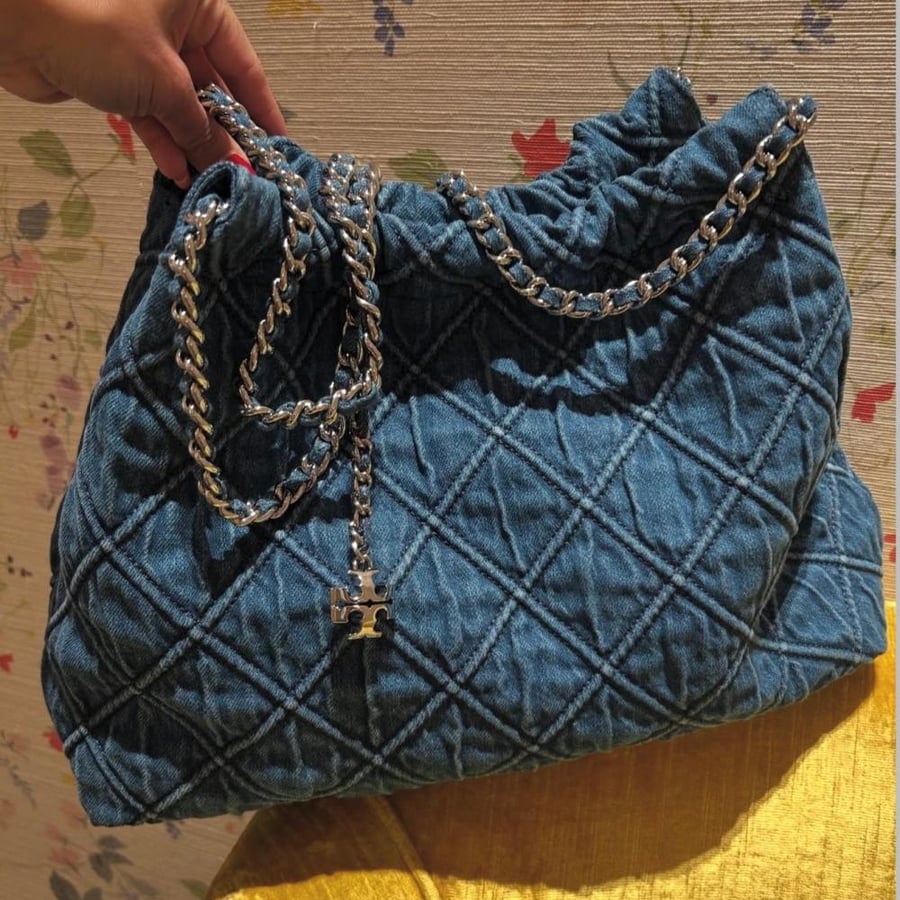 FLEMING SOFT DENIM HOBO BAG