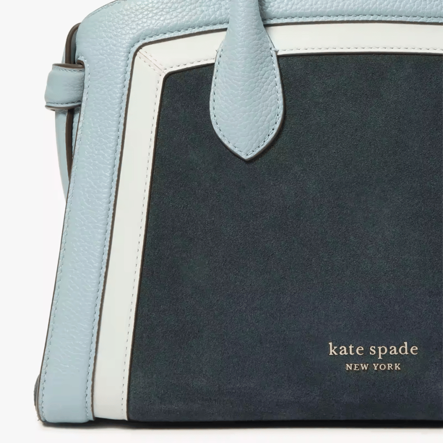Knott Colorblocked Leather & Suede Medium Zip-top Satchel