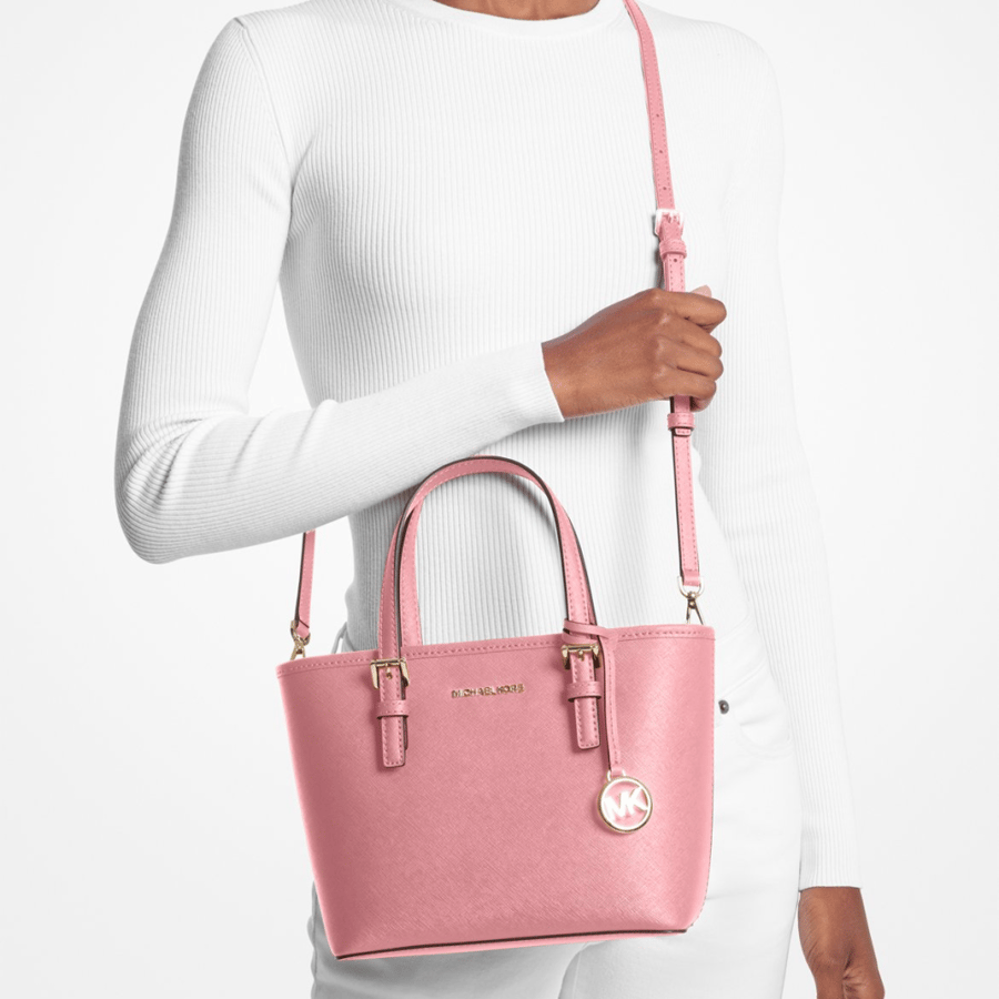 Jet Set Travel Extra-Small Saffiano Leather Top-Zip Tote Bag