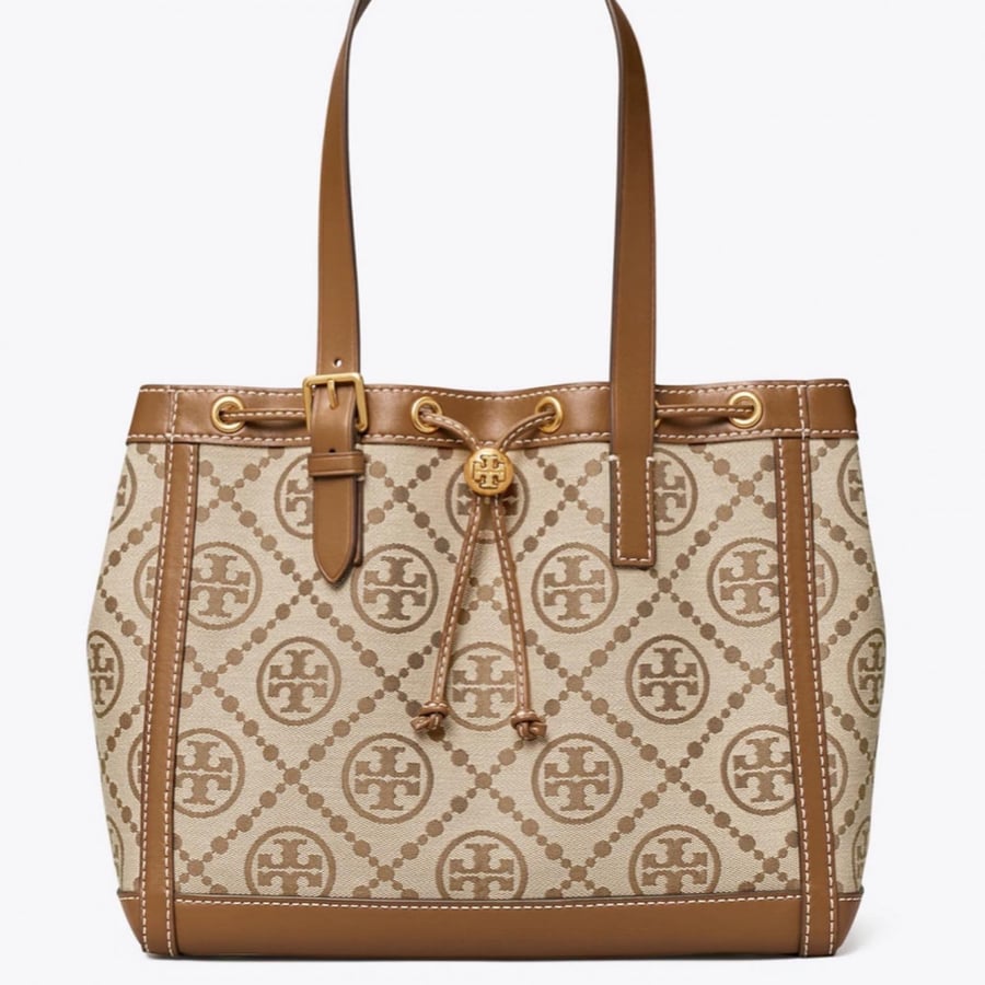 T MONOGRAM JACQUARD SMALL TOTE BAG