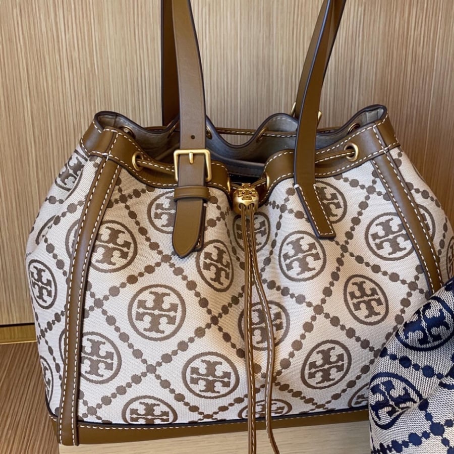 T MONOGRAM JACQUARD SMALL TOTE BAG