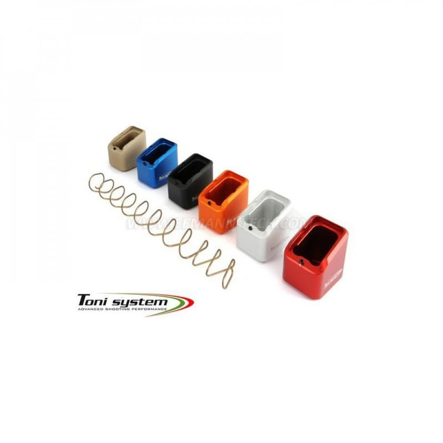 لون ازرق  قاعدة مخازن +6 طلقات GLOCK  مع نابض من شركة توني سيستم TONI SYSTEM PADGLOP Pad +6 shots and spring for GLOCK Magazine