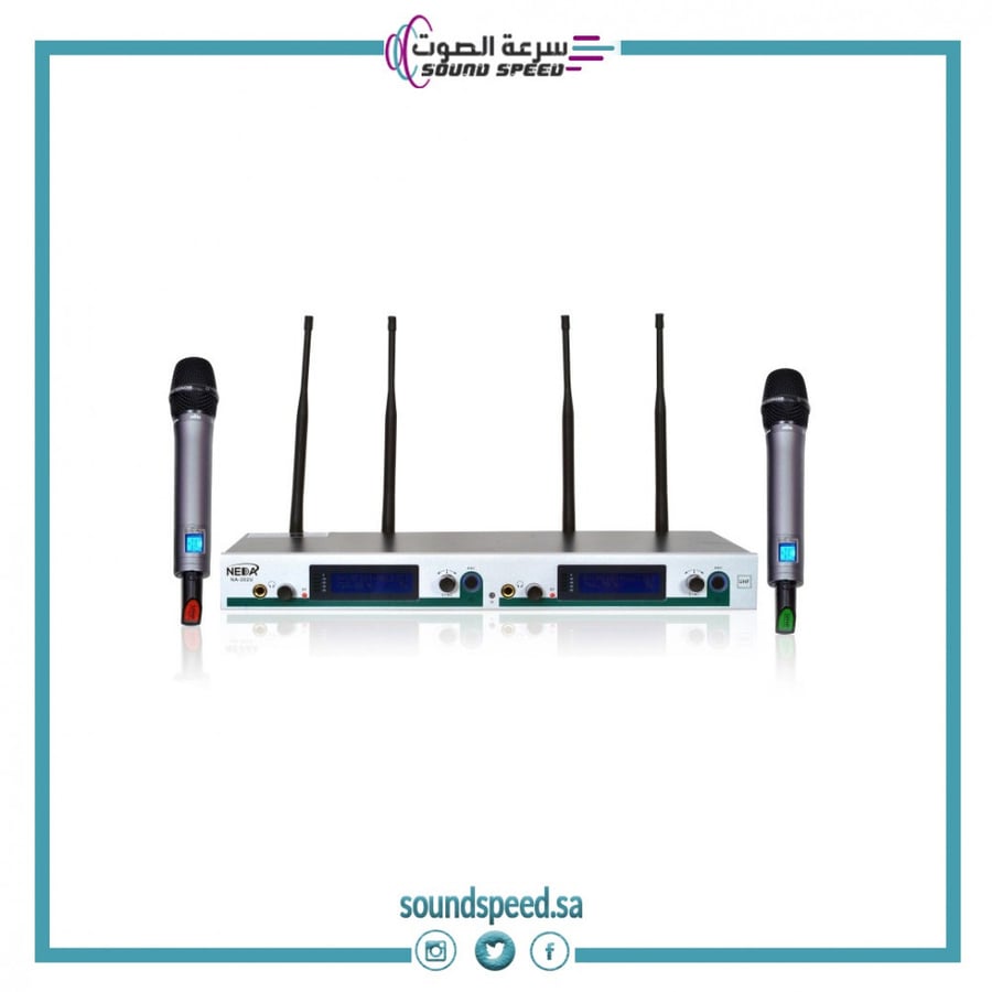 مايك لاسلكى يدوى مزدوج/NA-202U/ماركة NEDAA
