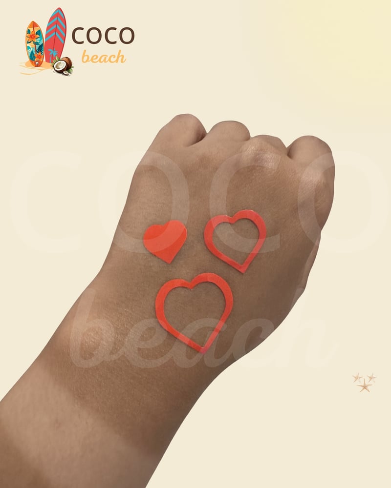استكر تان مخصص شكل قلب متداخل لتصميم تاتو طبيعي رومانسي - كوكو بيتش