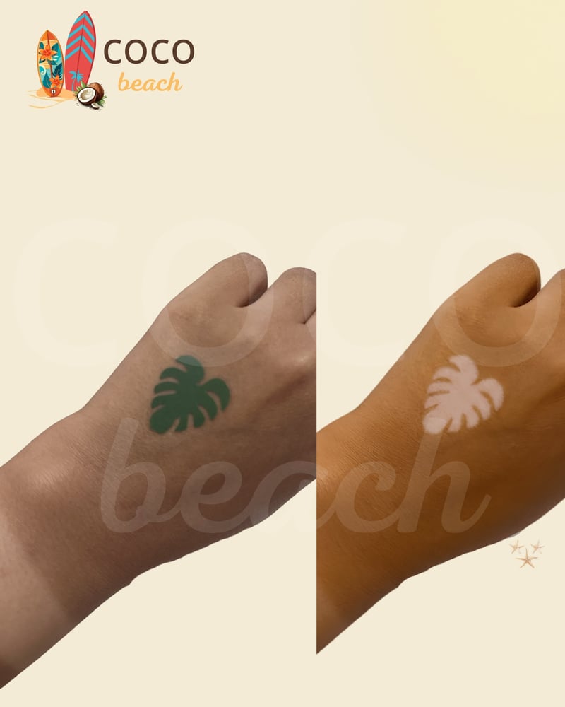استكر تان مخصص شكل ورقة مونستيرا استوائية لتصميم تاتو طبيعي - كوكو بيت