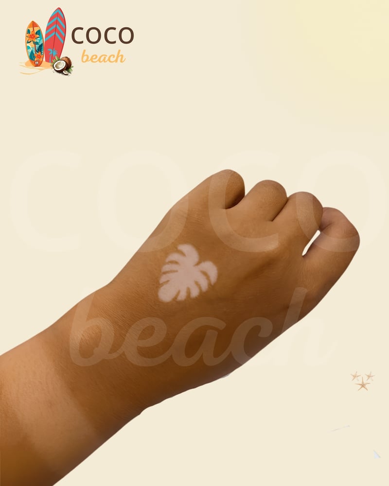 استكر تان مخصص شكل ورقة مونستيرا استوائية لتصميم تاتو طبيعي - كوكو بيت
