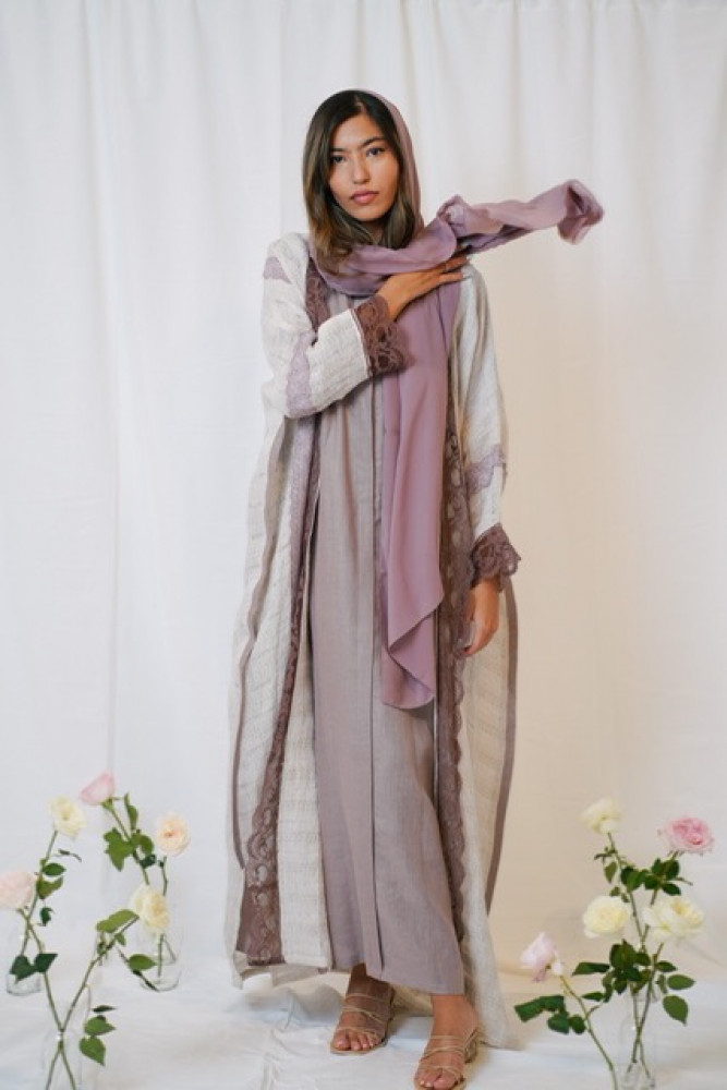 Mauve Lace Linen set