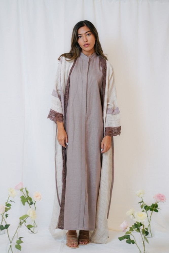 Mauve Lace Linen set
