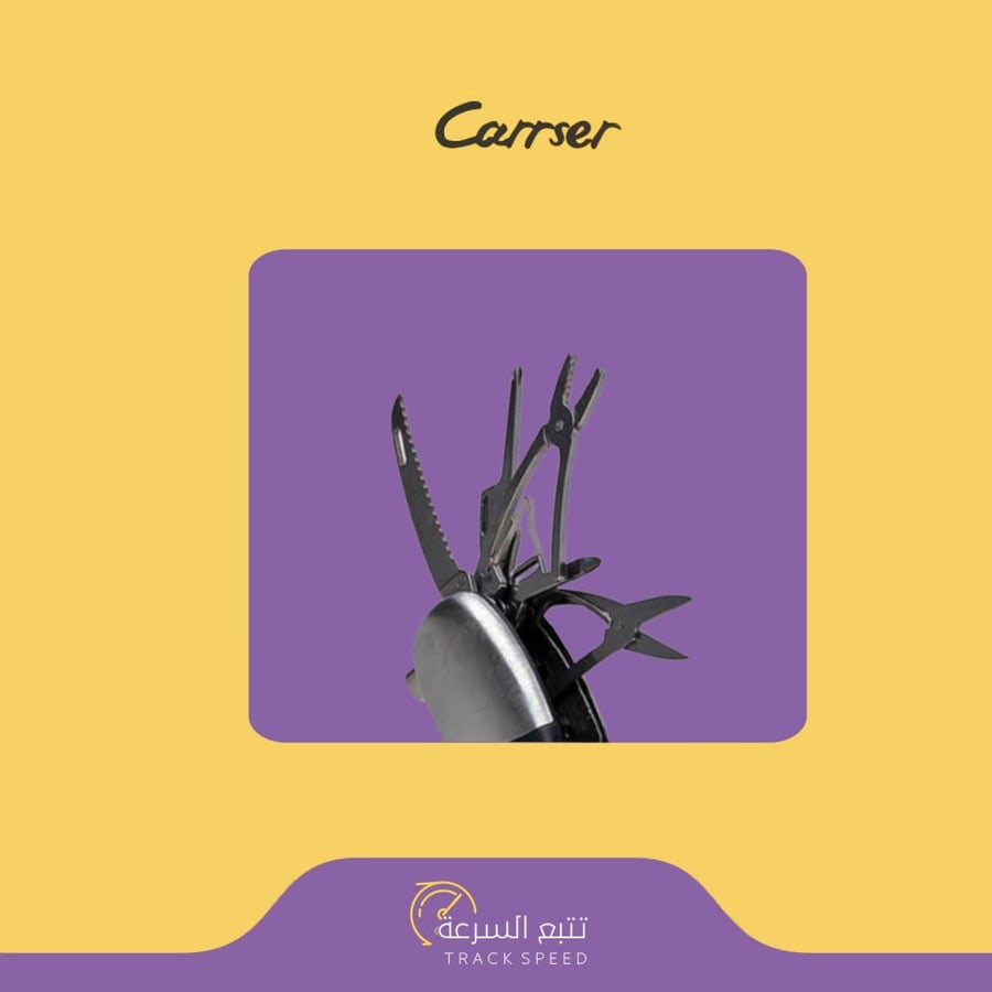 معيار ضغط إطارات رقمي Carrser ‏9 في 1 مع أدوات طوارئ