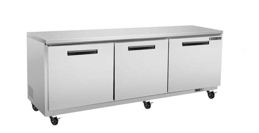 Freezer under the table 3 doors, steel size 183 cm