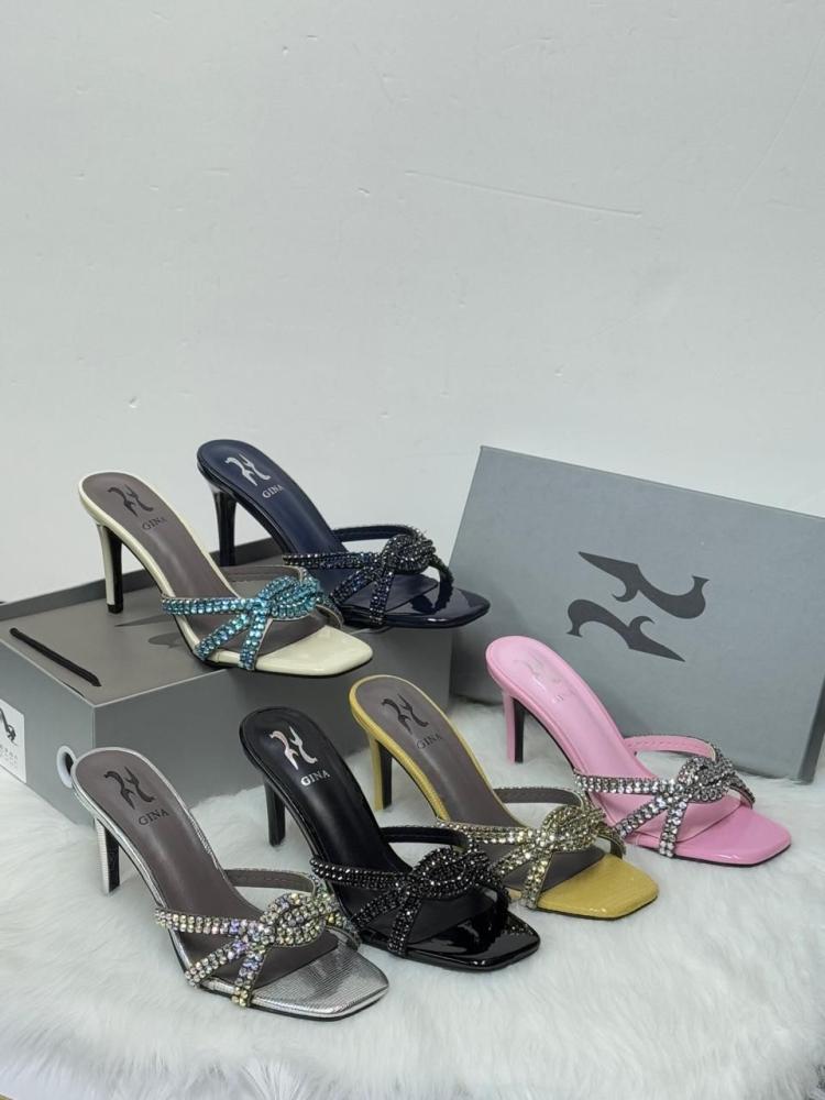 Gina Crystal Bow Heeled Sandals
