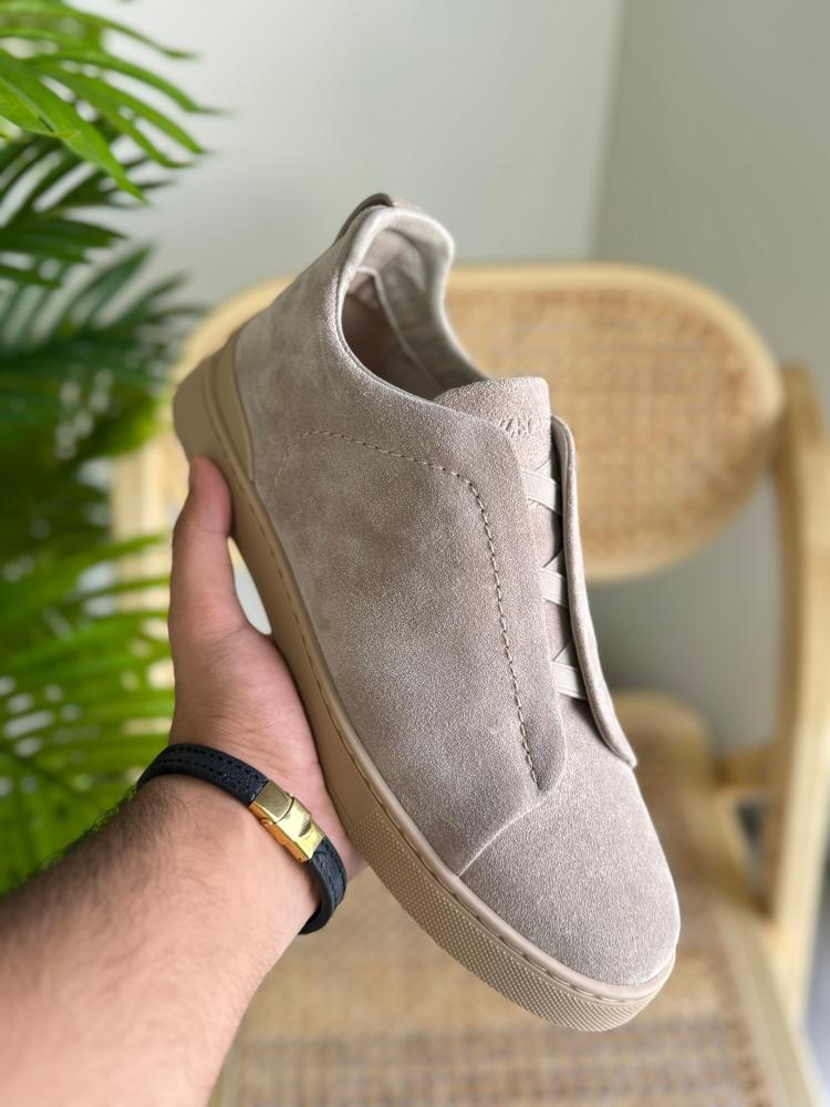 ZEGNA Triple Stitch Suede Sneakers