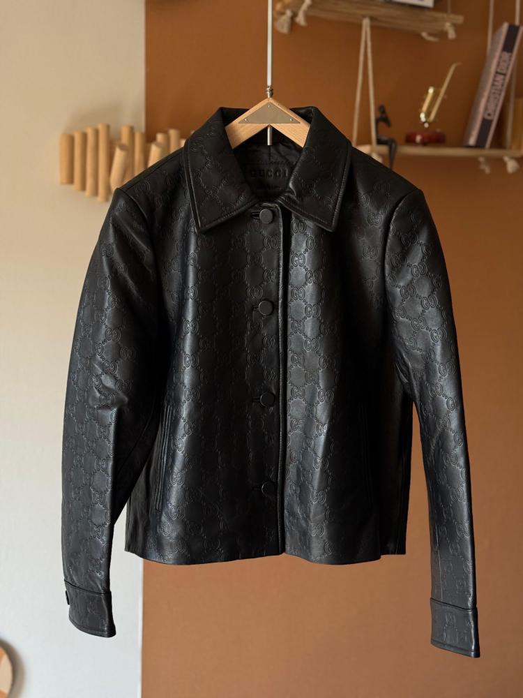 Gucci Embossed Leather Jacket