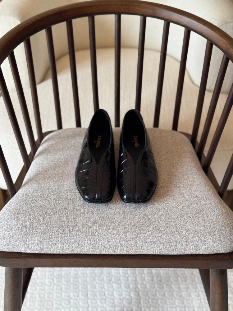Chanel Croc Patent Ballerina Flat