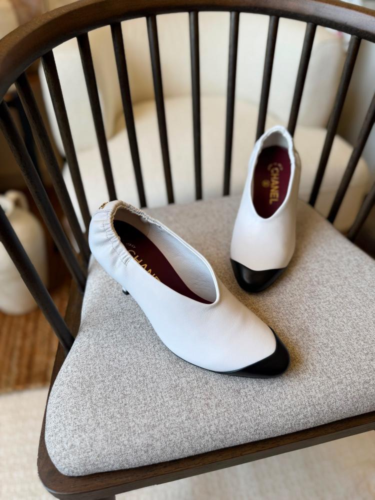 Chanel Elastic Cap Toe Stiletto Pump