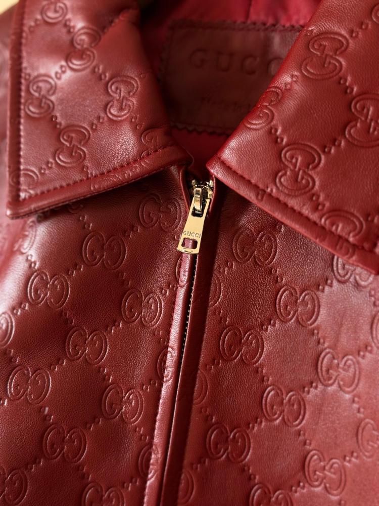 Gucci Embossed Leather Jacket