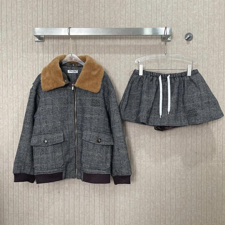 Miu Miu Winter Tweed Jacket and Skirt Set