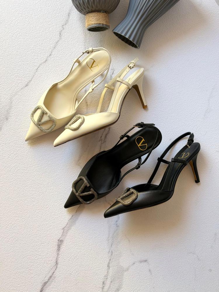 Valentino V-Logo Slingback Heels