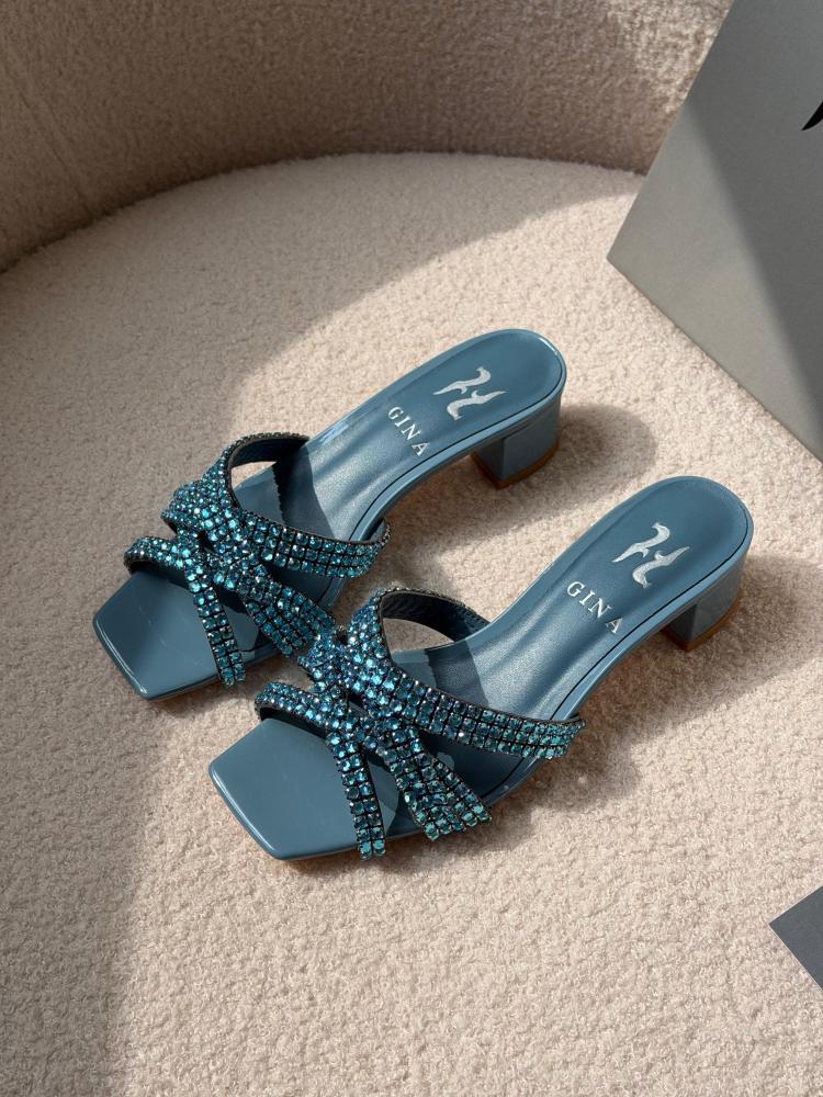 GINA Crystal Bow Mule Heels