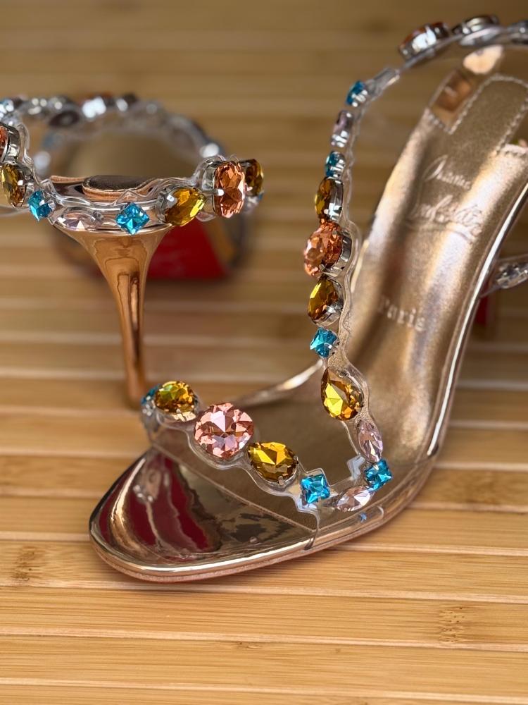 Christian Louboutin Crystal Embellished Heeled Sandals