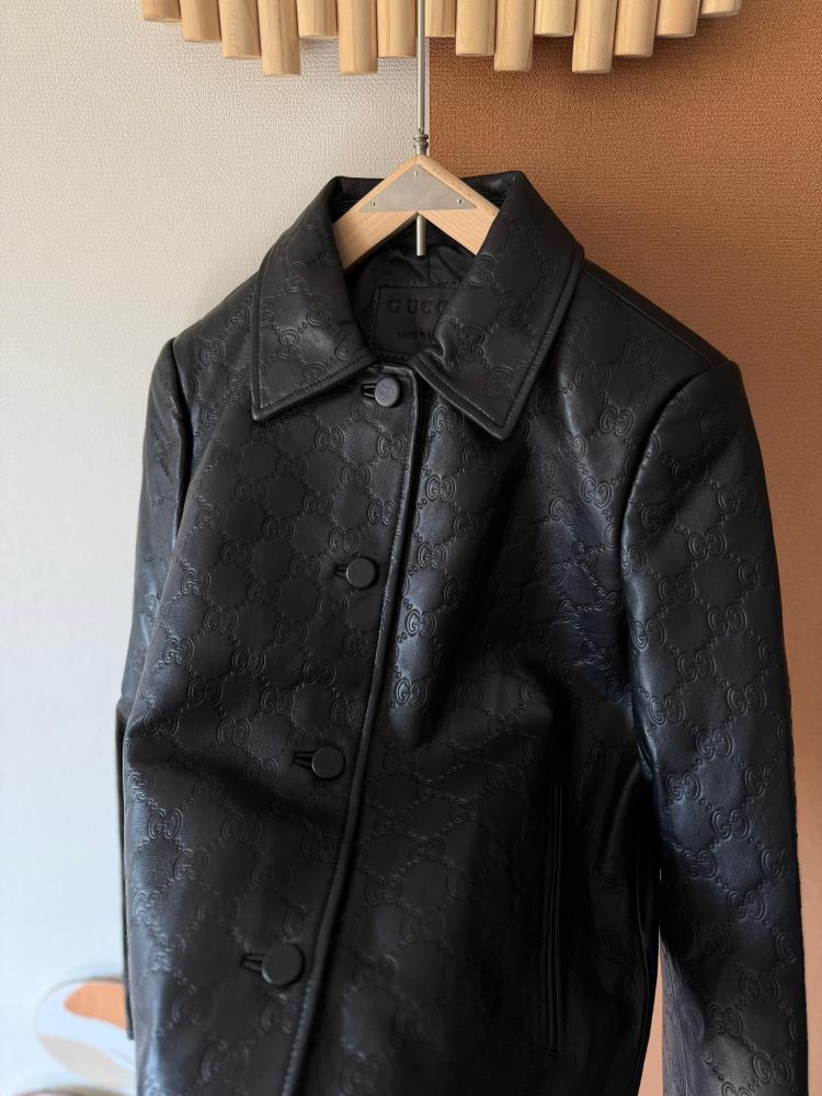 Gucci Embossed Leather Jacket