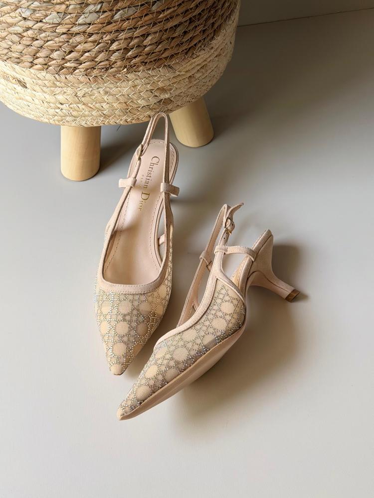 Dior Slingback Mesh Pumps