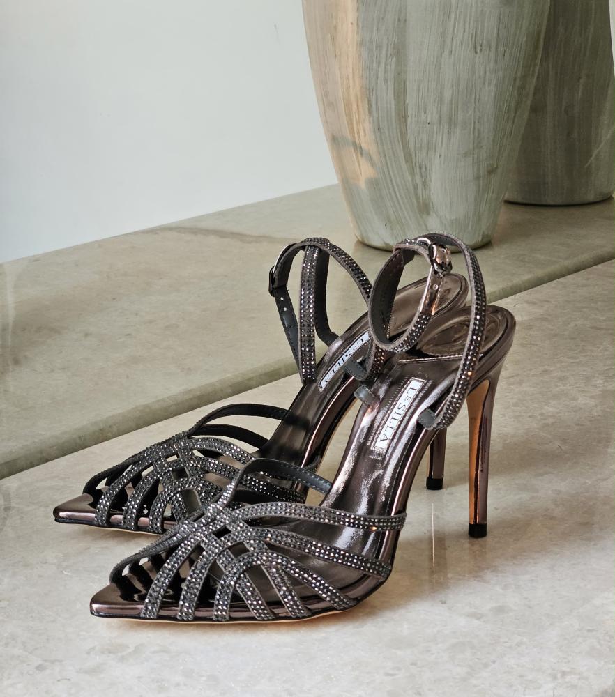 Le Silla Crystal Strappy Stiletto Sandal